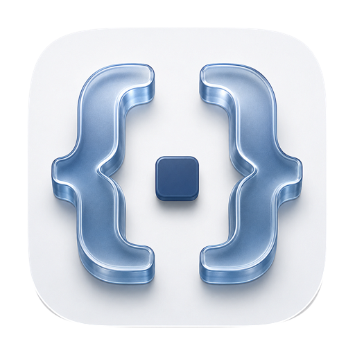 The Superset Files app icon: glass braces around a dark square on a porcelain tile.